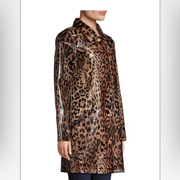 🐆 Donna Karan leopard rain jacket size M 🐆 - Picture 3 of 11